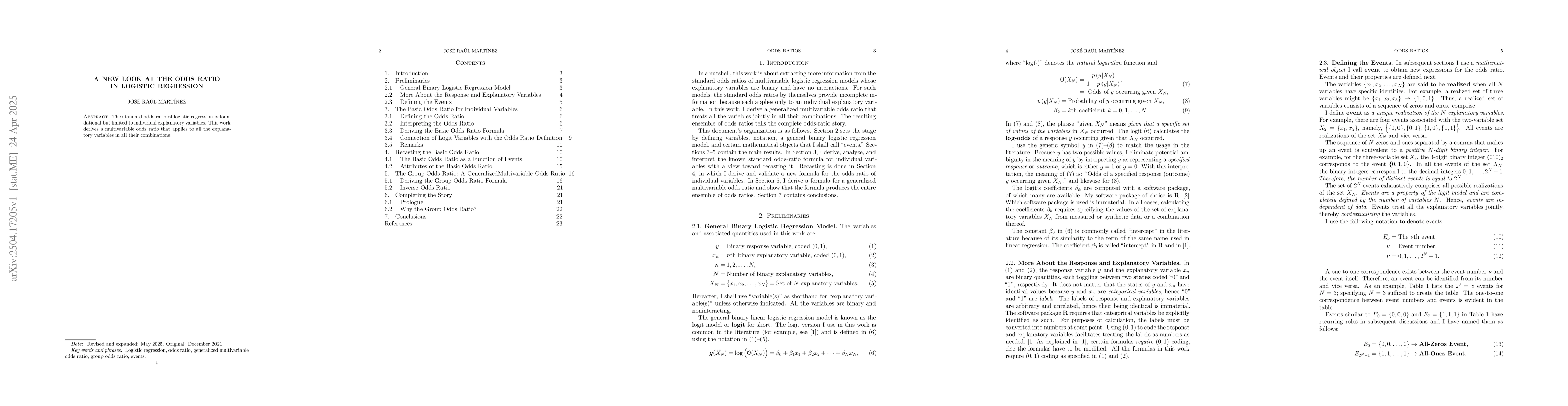 Thumbnail for A New Look at the Odds Ratio in Logistic Regression