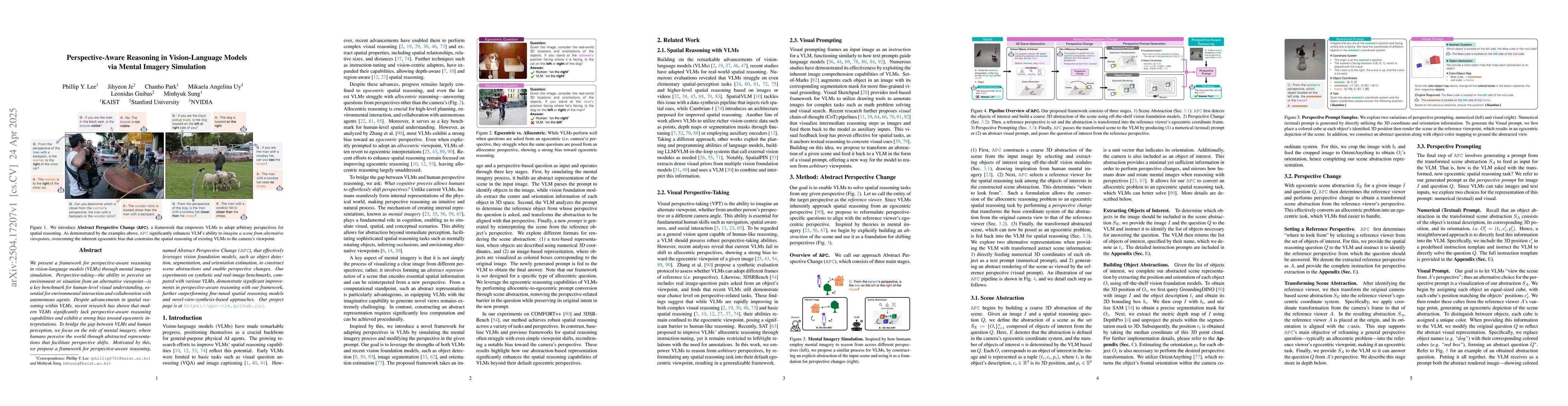 Thumbnail for Perspective-Aware Reasoning in Vision-Language Models via Mental Imagery
  Simulation