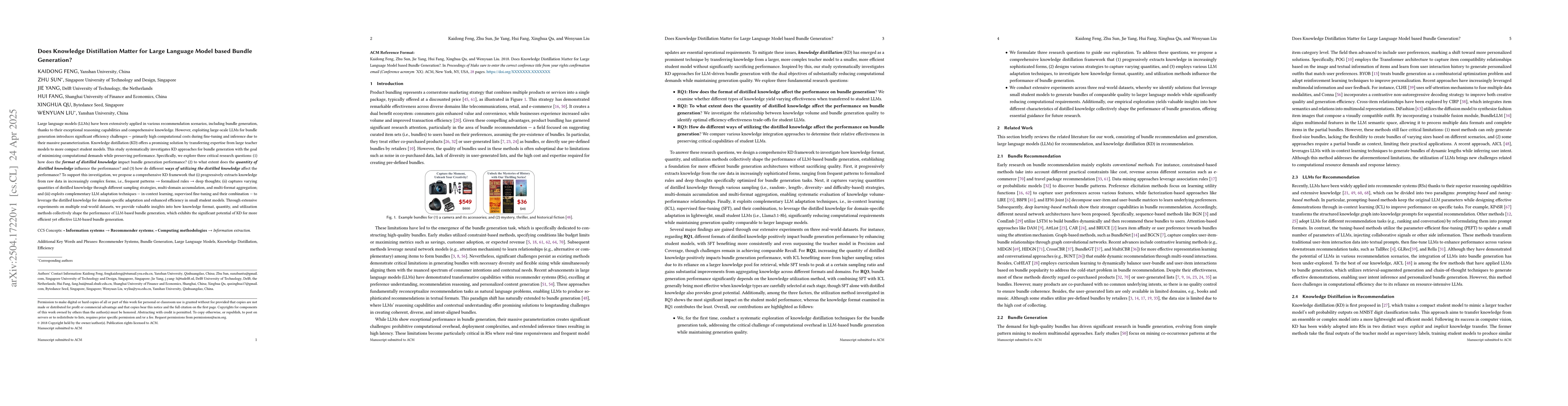 Thumbnail for Does Knowledge Distillation Matter for Large Language Model based Bundle
  Generation?