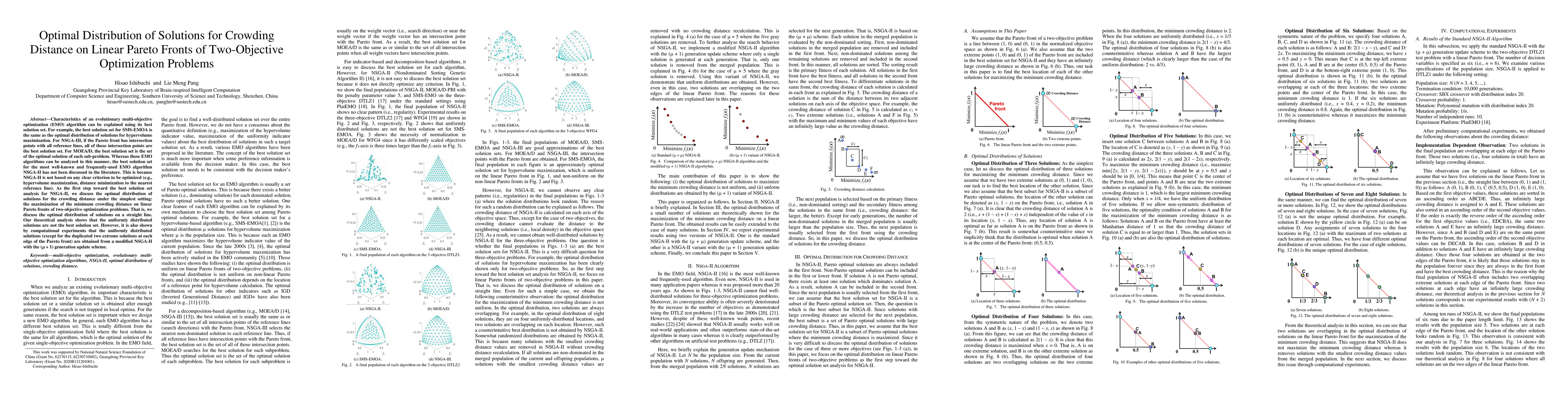 Thumbnail for Optimal Distribution of Solutions for Crowding Distance on Linear Pareto
  Fronts of Two-Objective Optimization Problems
