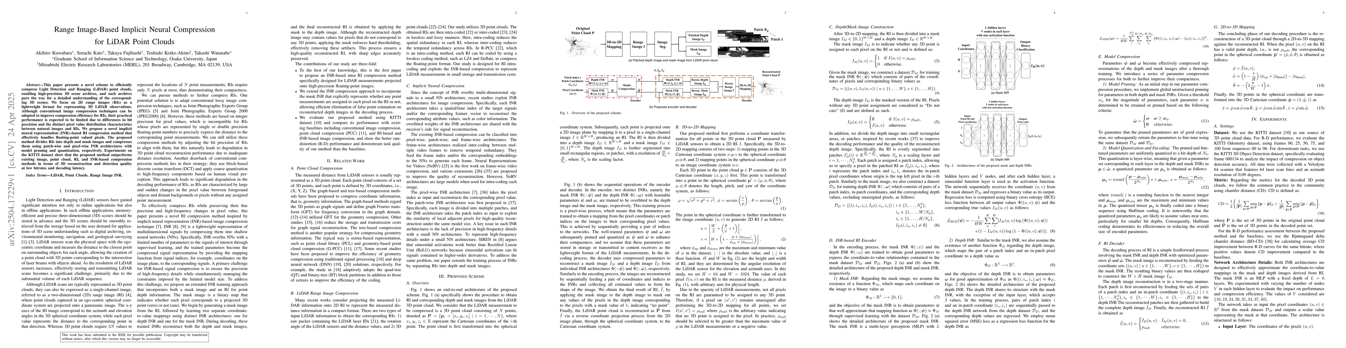 Thumbnail for Range Image-Based Implicit Neural Compression for LiDAR Point Clouds