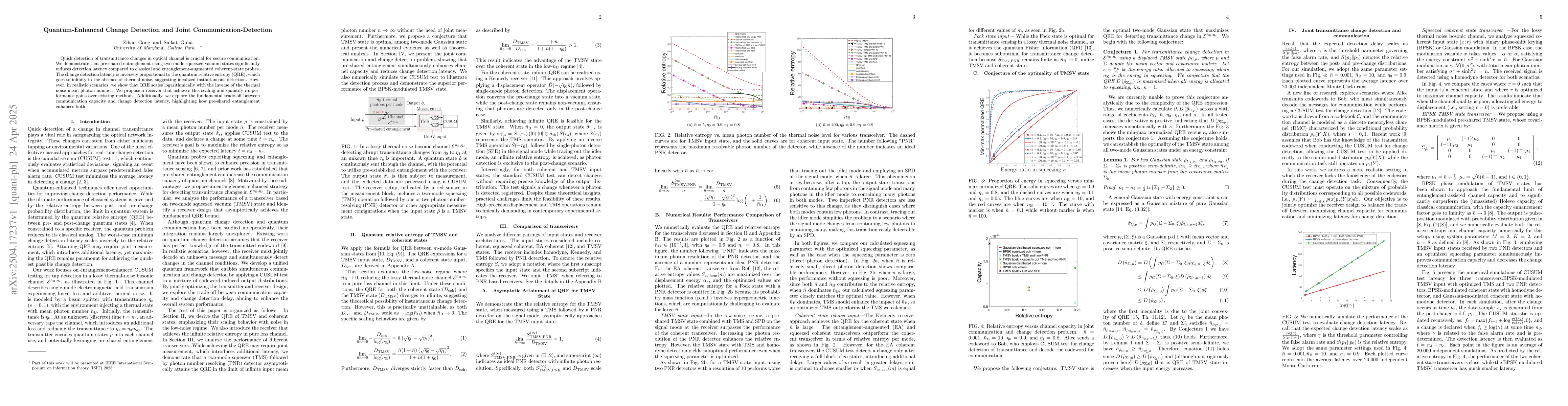Thumbnail for Quantum-Enhanced Change Detection and Joint Communication-Detection