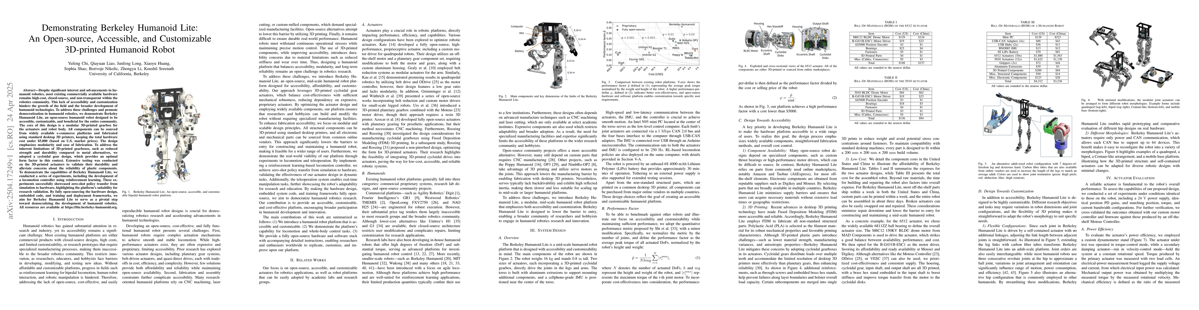 Thumbnail for Demonstrating Berkeley Humanoid Lite: An Open-source, Accessible, and
  Customizable 3D-printed Humanoid Robot