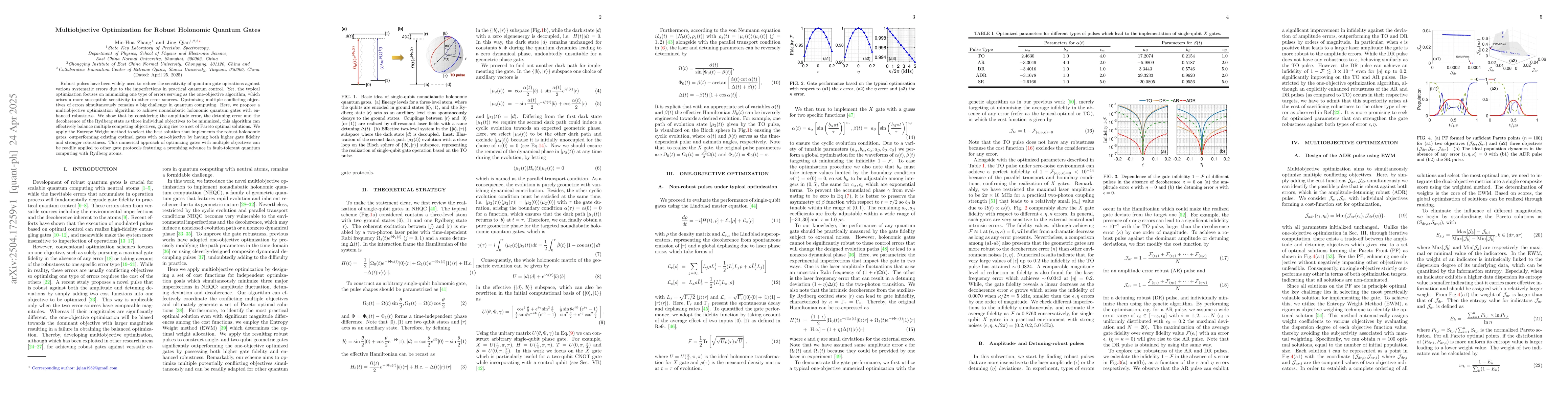 Thumbnail for Multiobjective Optimization for Robust Holonomic Quantum Gates