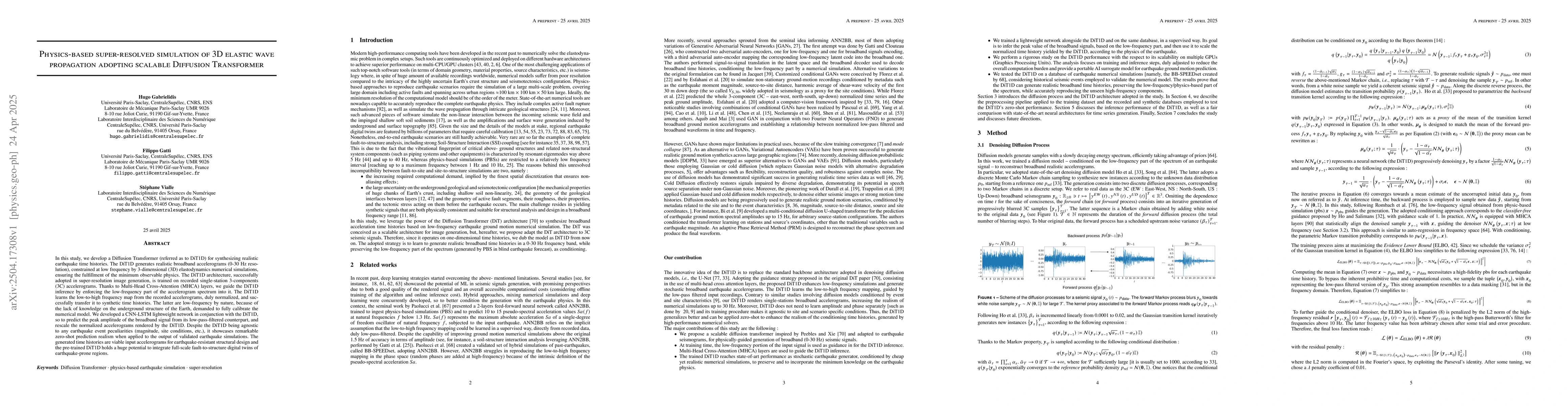 Thumbnail for Physics-based super-resolved simulation of 3D elastic wave propagation
  adopting scalable Diffusion Transformer