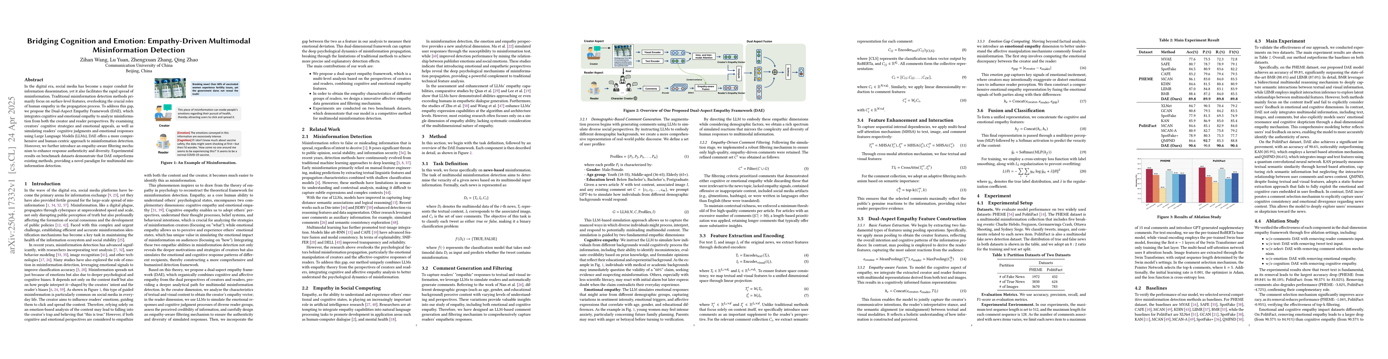Thumbnail for Bridging Cognition and Emotion: Empathy-Driven Multimodal Misinformation
  Detection