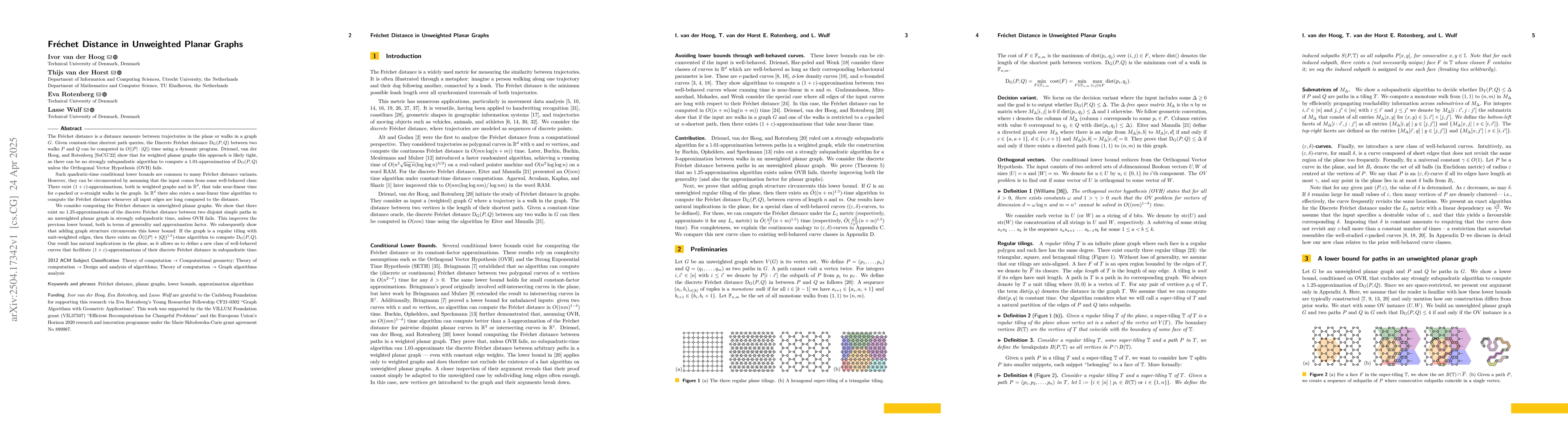 Thumbnail for Fréchet Distance in Unweighted Planar Graphs