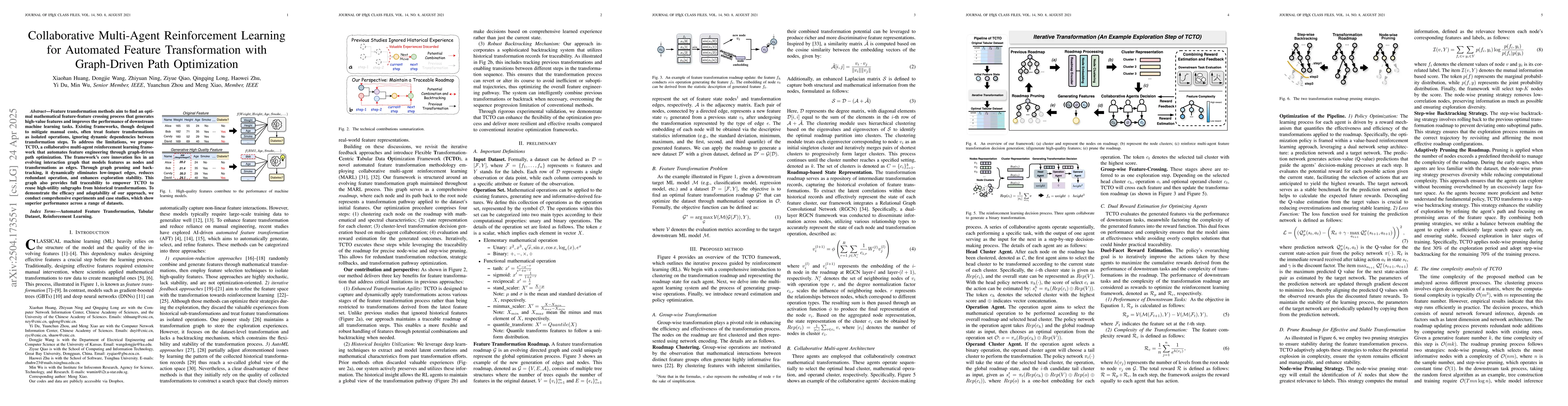 Thumbnail for Collaborative Multi-Agent Reinforcement Learning for Automated Feature
  Transformation with Graph-Driven Path Optimization