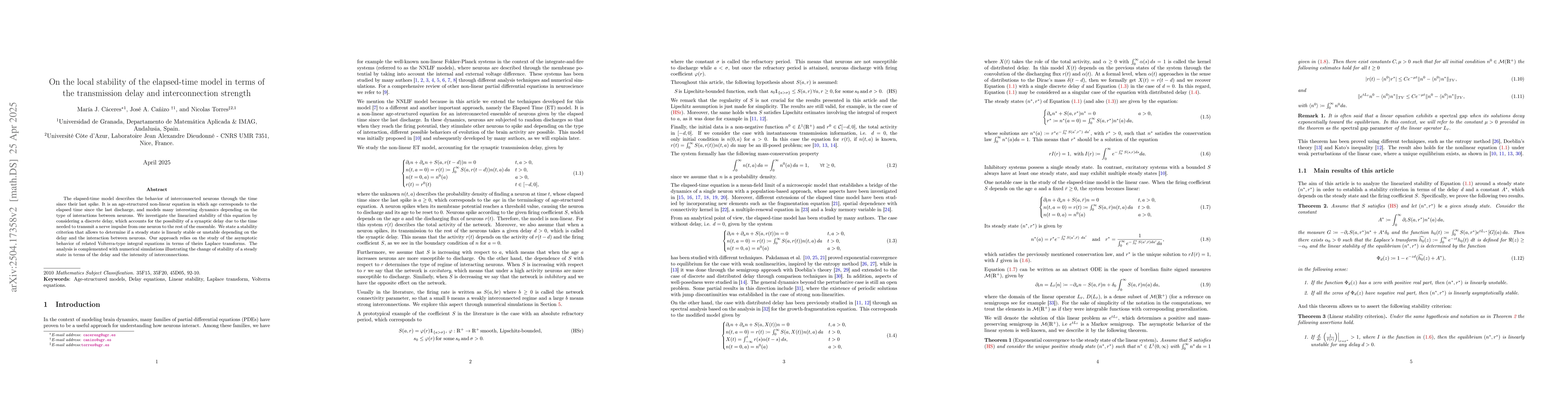 Thumbnail for On the local stability of the elapsed-time model in terms of the
  transmission delay and interconnection strength