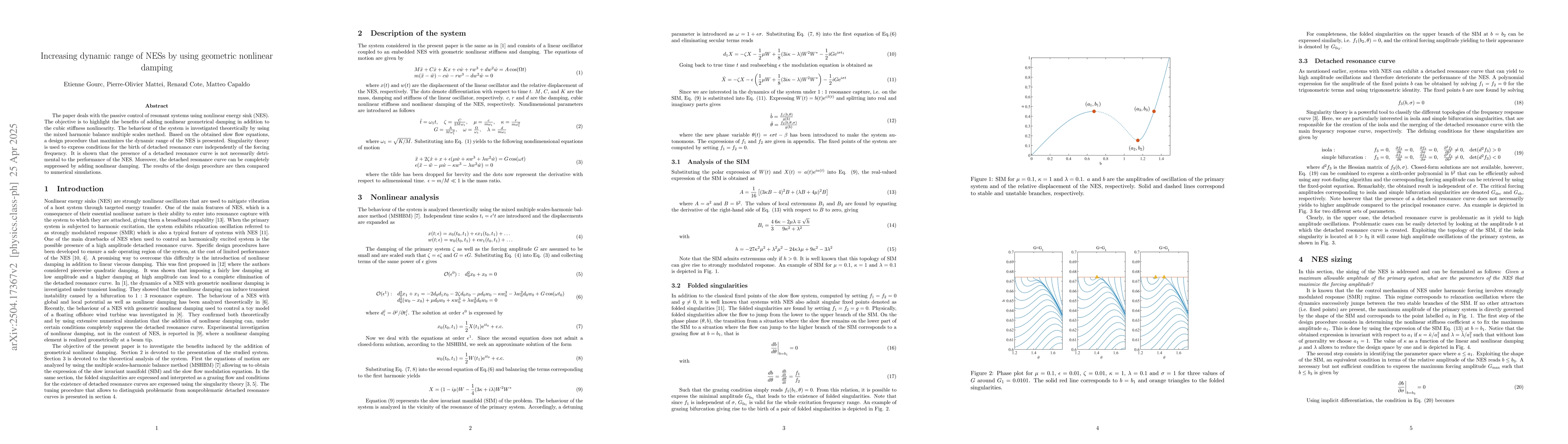 Thumbnail for Increasing dynamic range of NESs by using geometric nonlinear damping