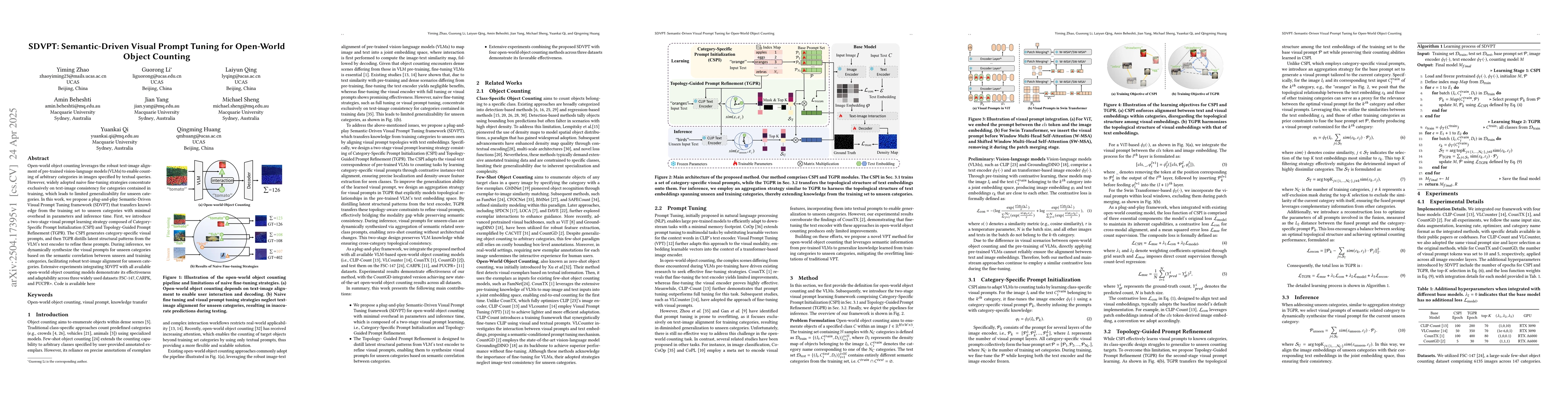 Thumbnail for SDVPT: Semantic-Driven Visual Prompt Tuning for Open-World Object
  Counting