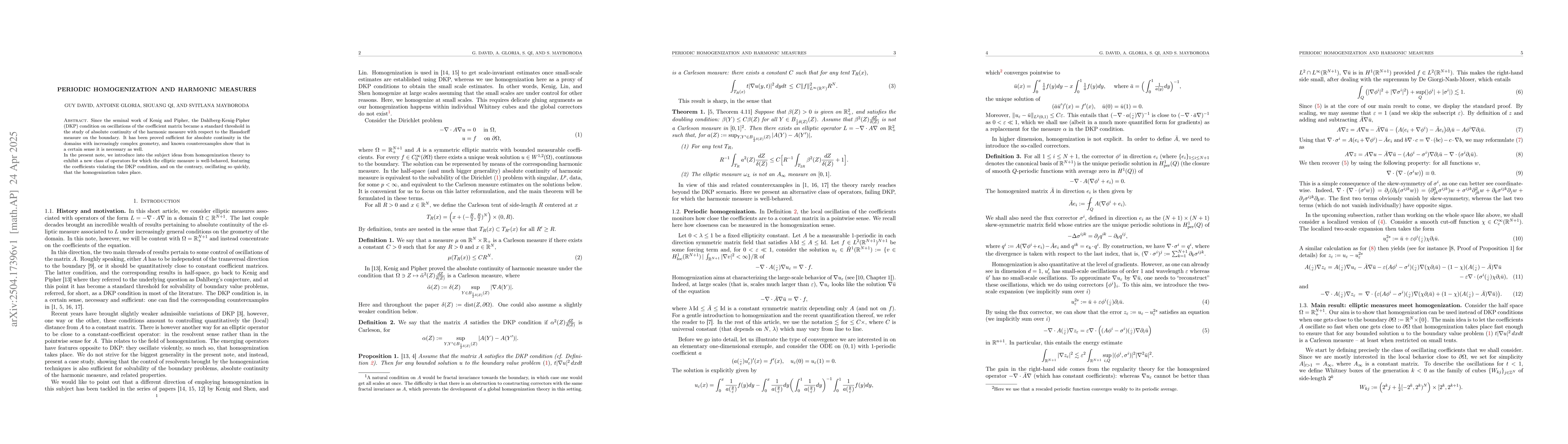 Thumbnail for Periodic homogenization and harmonic measures