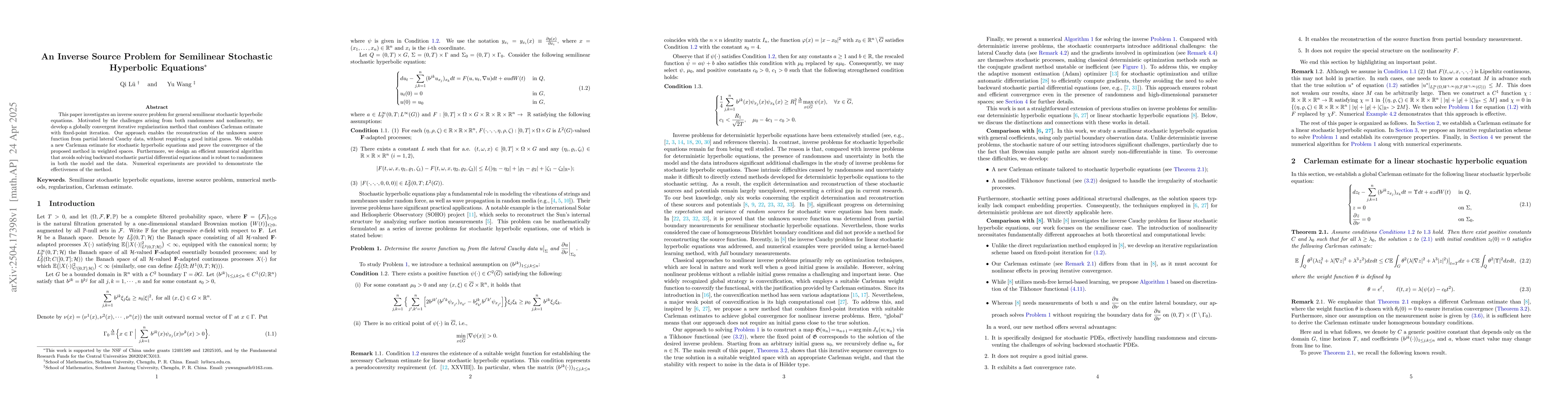 Thumbnail for An Inverse Source Problem for Semilinear Stochastic Hyperbolic Equations