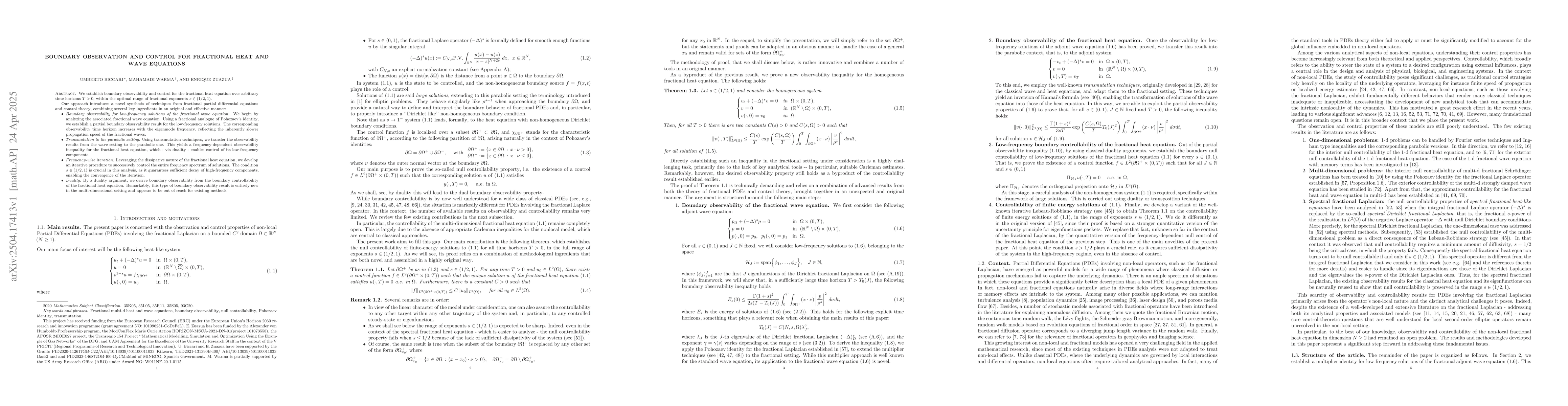 Thumbnail for Boundary observation and control for fractional heat and wave equations