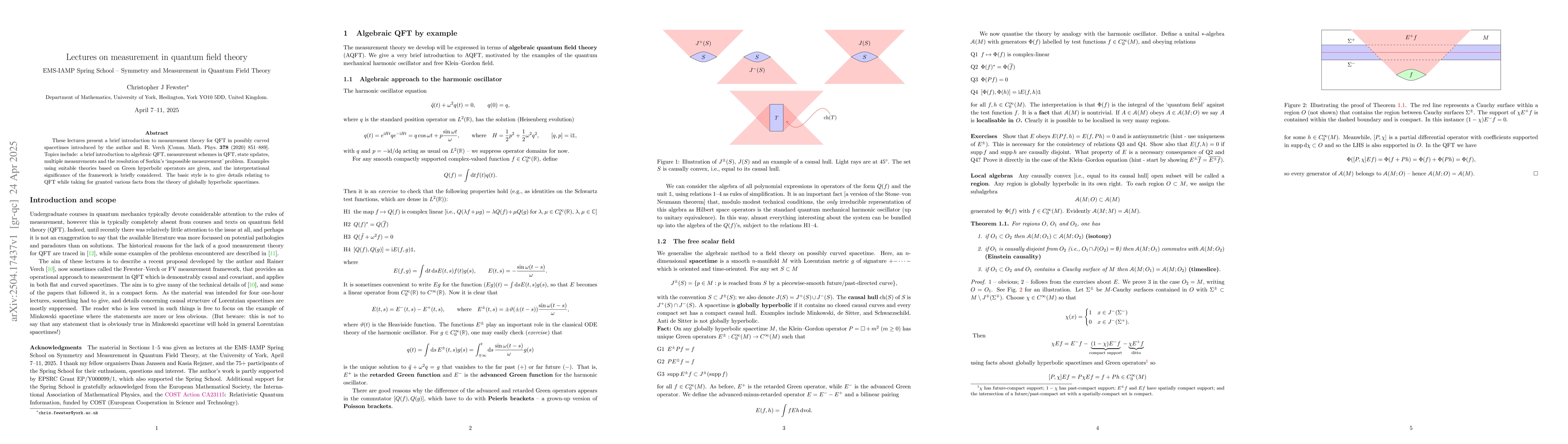 Thumbnail for Lectures on measurement in quantum field theory