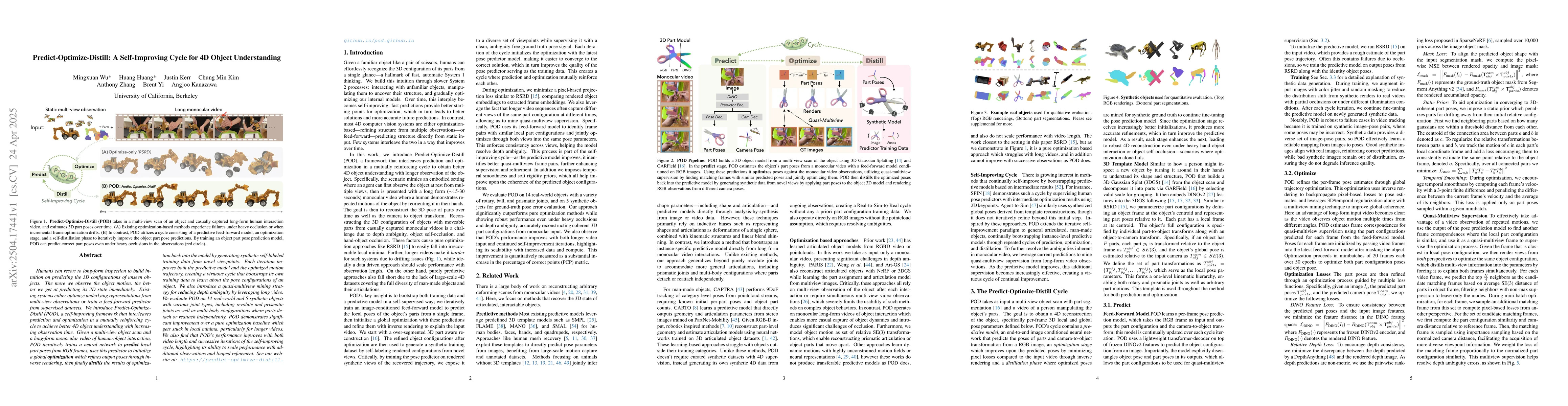 Thumbnail for Predict-Optimize-Distill: A Self-Improving Cycle for 4D Object
  Understanding