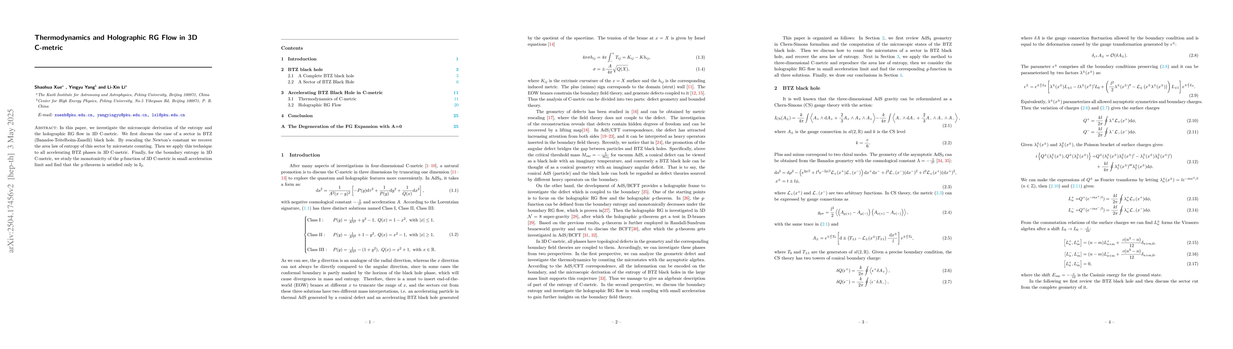 Thumbnail for Thermodynamics and Holographic RG Flow in 3D C-metric