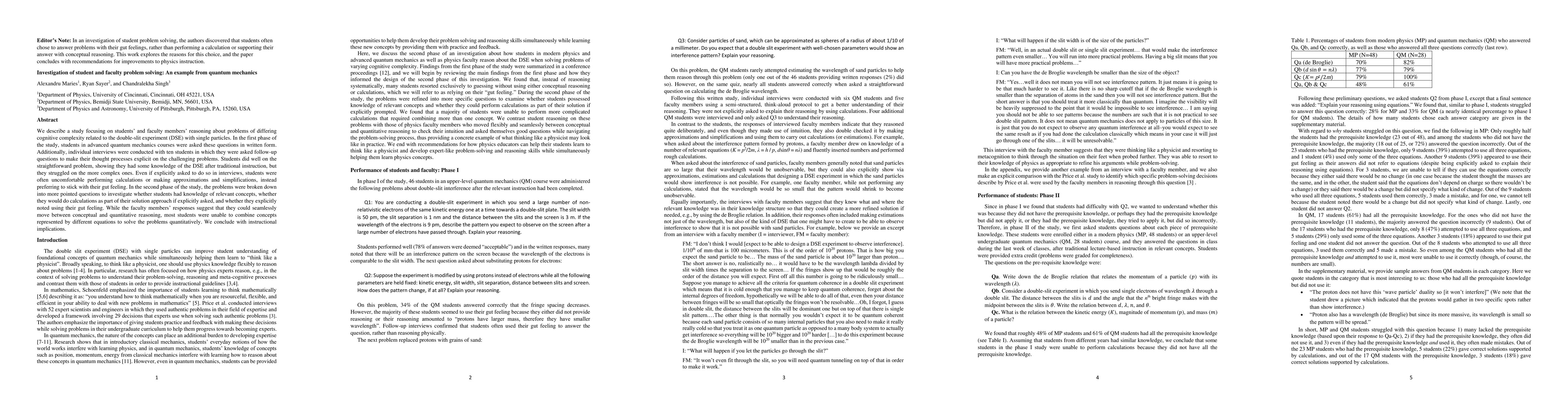 Thumbnail for Investigation of student and faculty problem solving: An example from
  quantum mechanics
