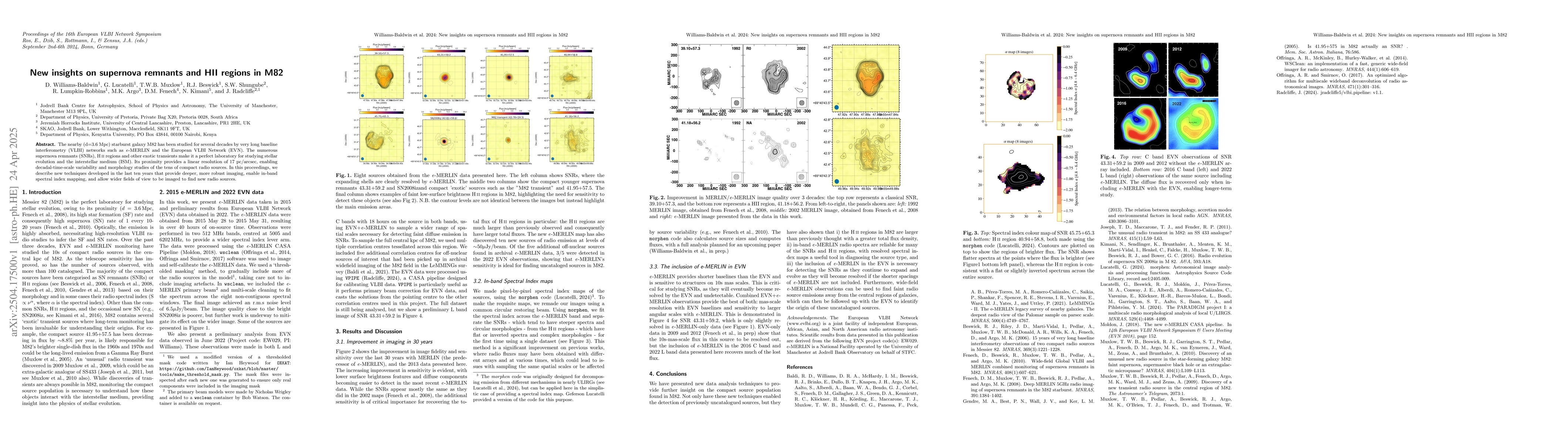 Thumbnail for New insights on supernova remnants and HII regions in M82