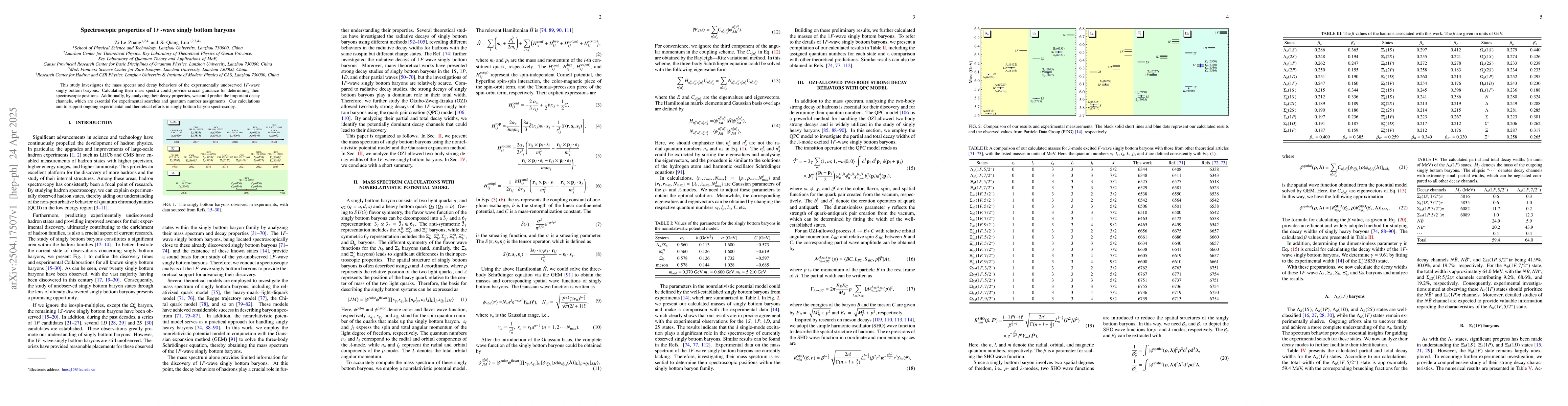 Thumbnail for Spectroscopic properties of $1F$-wave singly bottom baryons