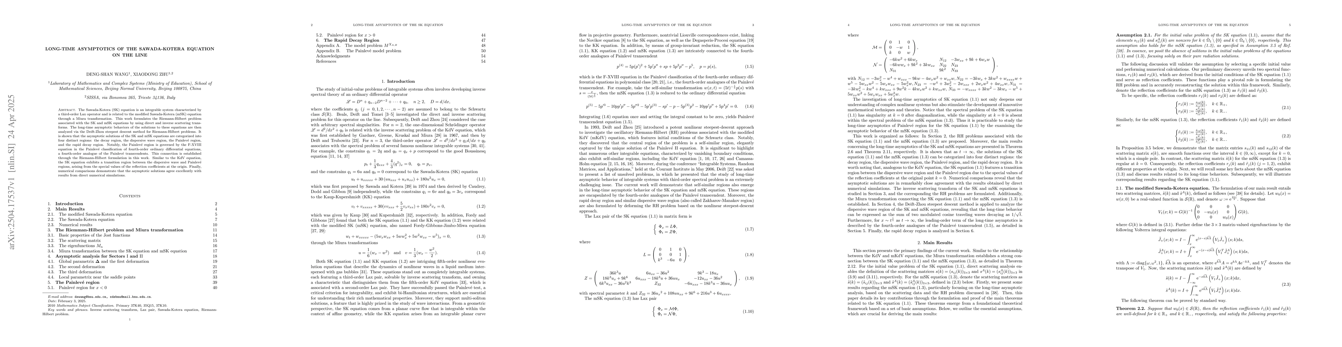Thumbnail for Long-time asymptotics of the Sawada-Kotera equation on the line