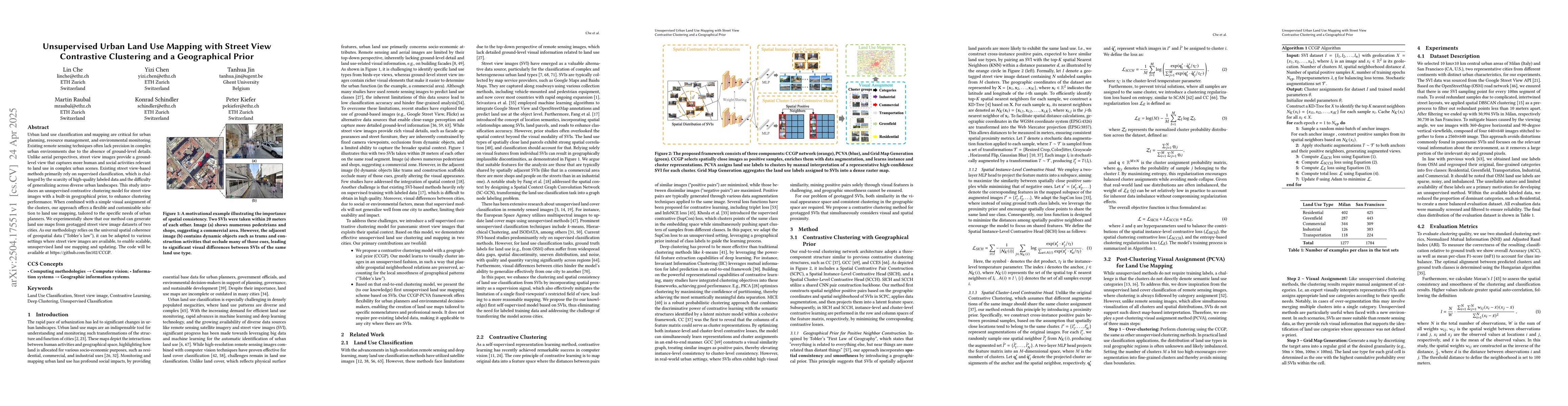 Thumbnail for Unsupervised Urban Land Use Mapping with Street View Contrastive
  Clustering and a Geographical Prior