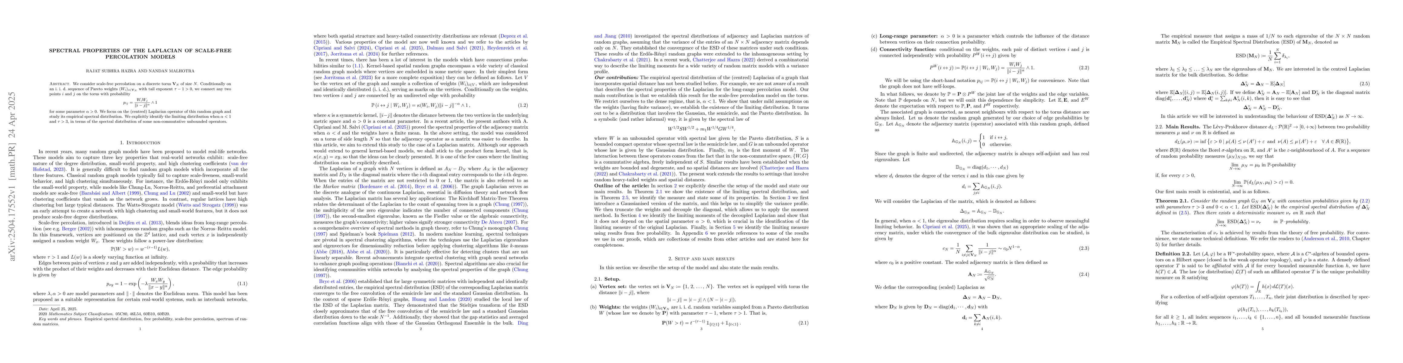 Thumbnail for Spectral properties of the Laplacian of Scale-Free Percolation models