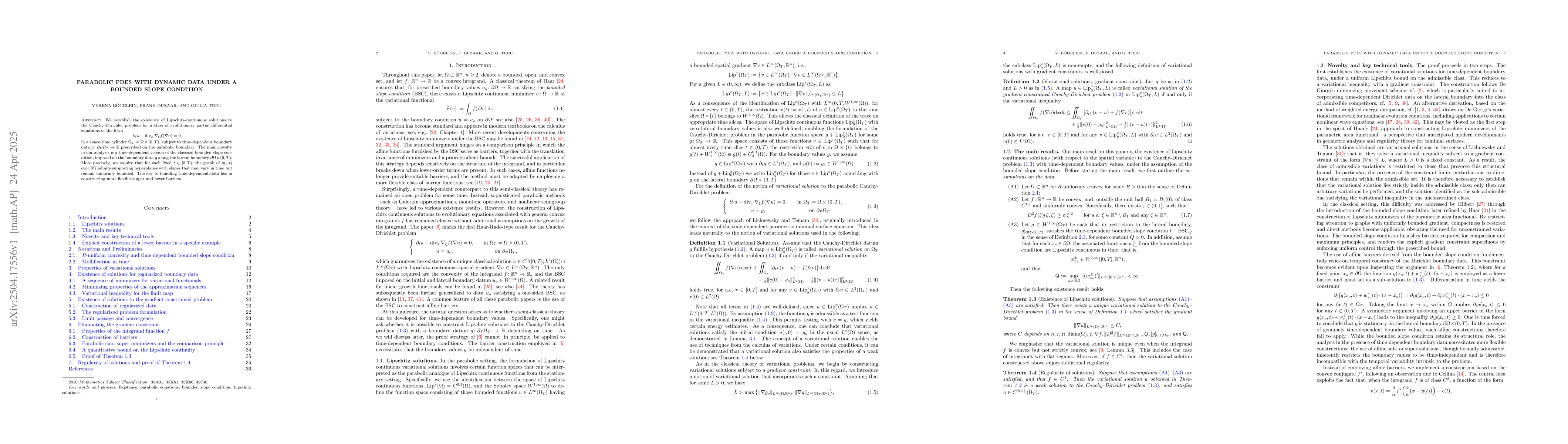 Thumbnail for Parabolic PDEs with Dynamic Data under a Bounded Slope Condition
