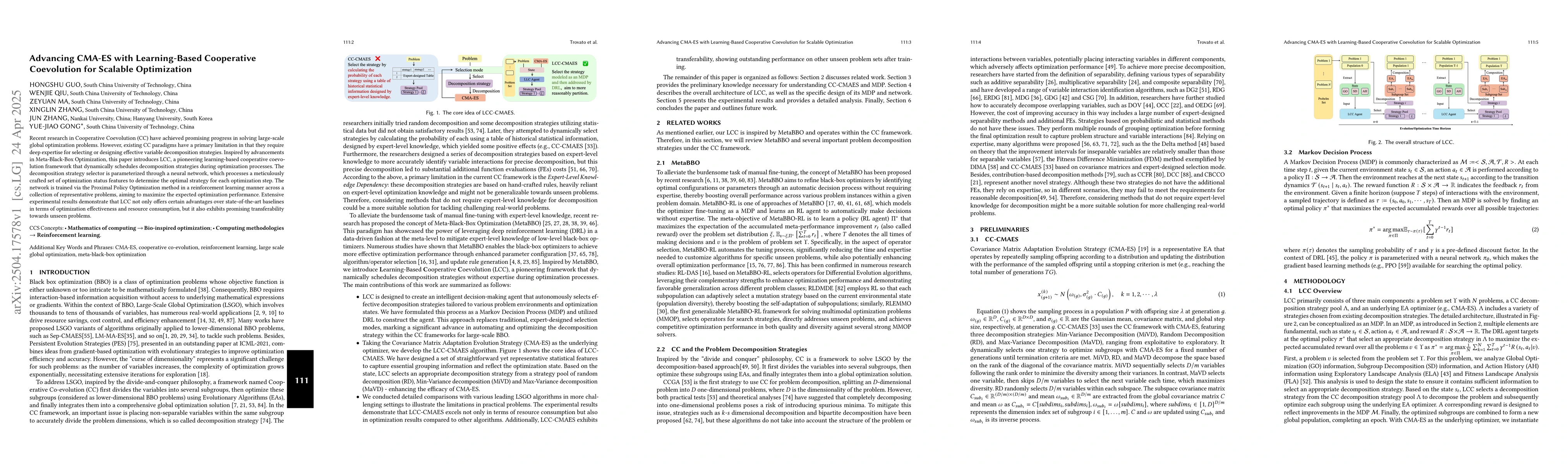 Thumbnail for Advancing CMA-ES with Learning-Based Cooperative Coevolution for
  Scalable Optimization