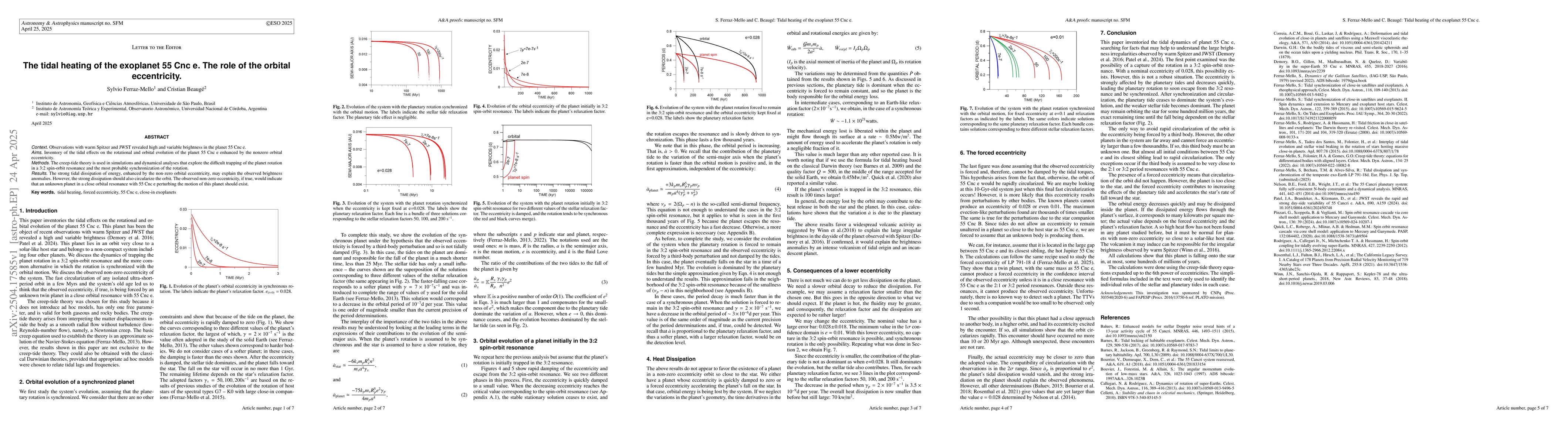 Thumbnail for The tidal heating of the exoplanet 55 Cnc e. The role of the orbital
  eccentricity