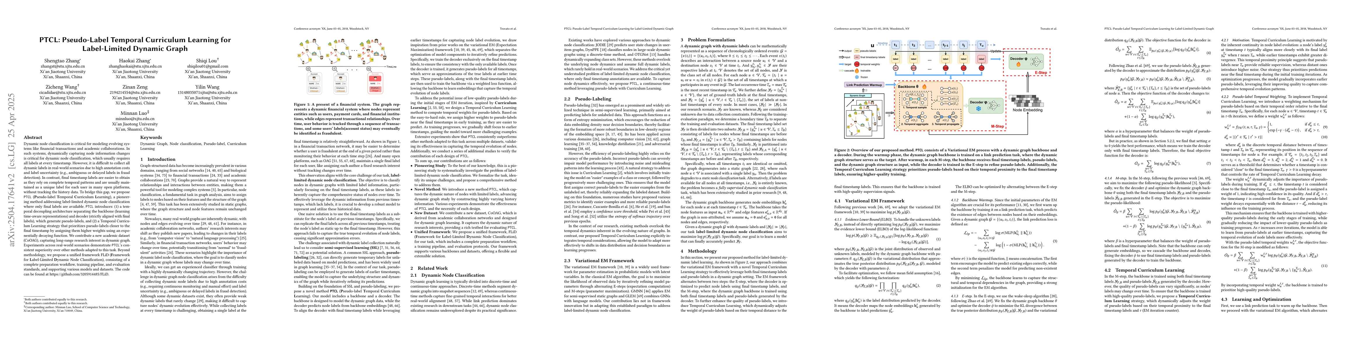 Thumbnail for PTCL: Pseudo-Label Temporal Curriculum Learning for Label-Limited
  Dynamic Graph