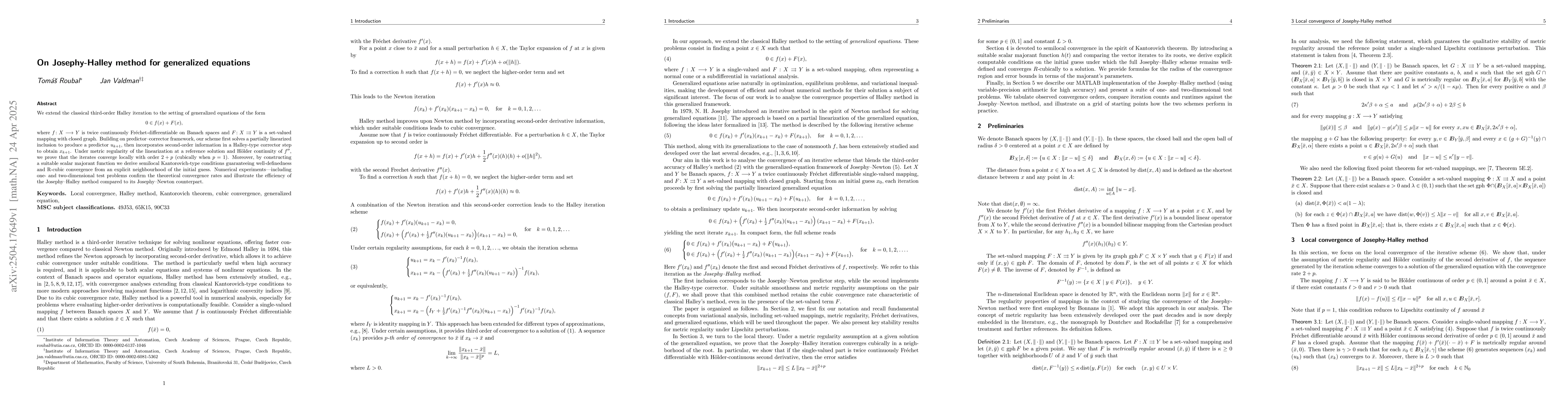 Thumbnail for On Josephy-Halley method for generalized equations