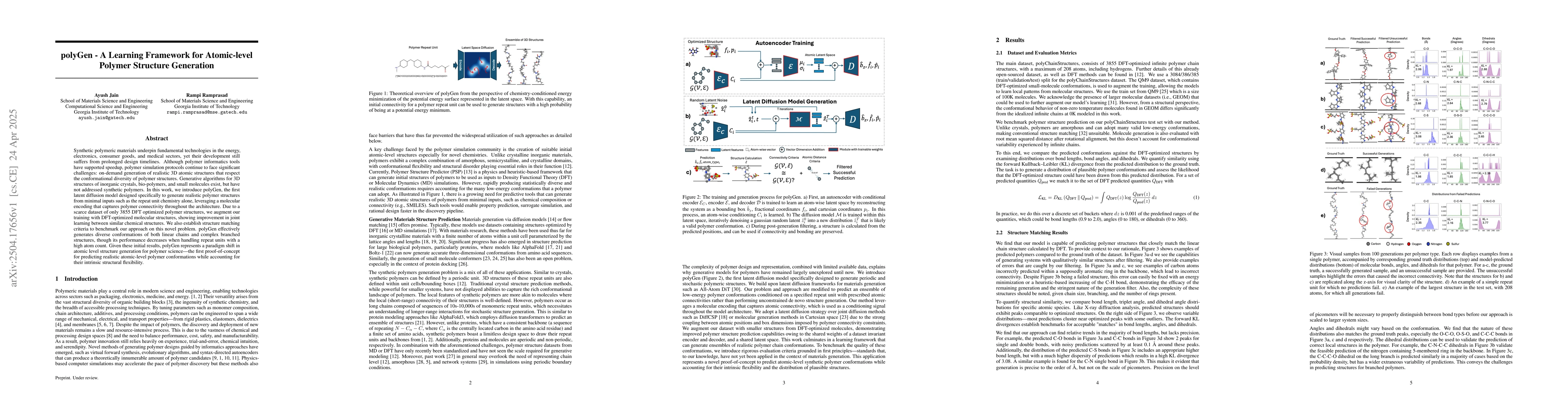 Thumbnail for polyGen: A Learning Framework for Atomic-level Polymer Structure
  Generation
