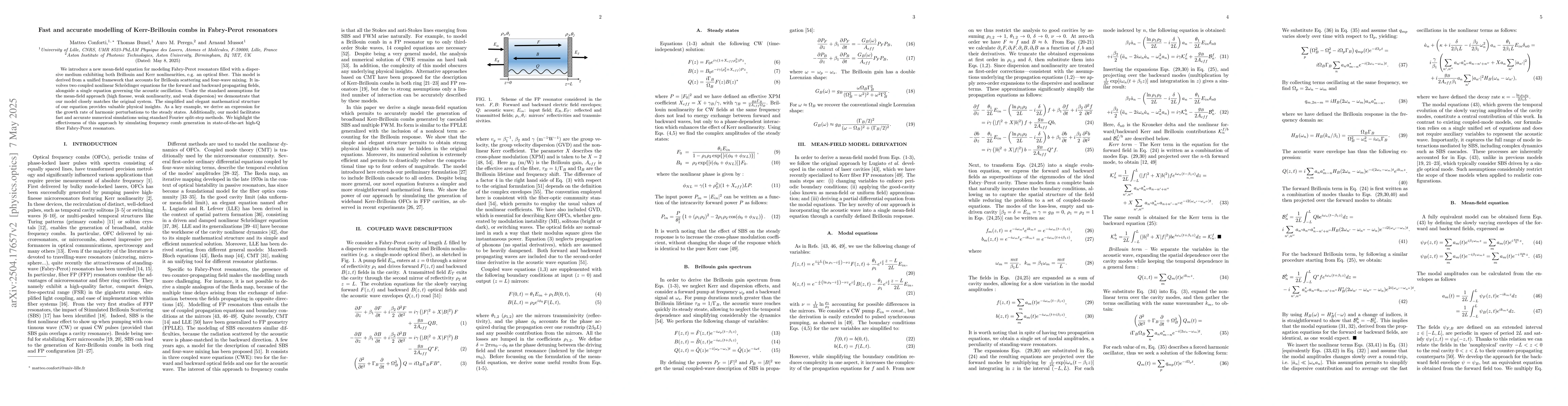 Thumbnail for Fast and accurate modelling of Kerr-Brillouin combs in Fabry-Perot
  resonators