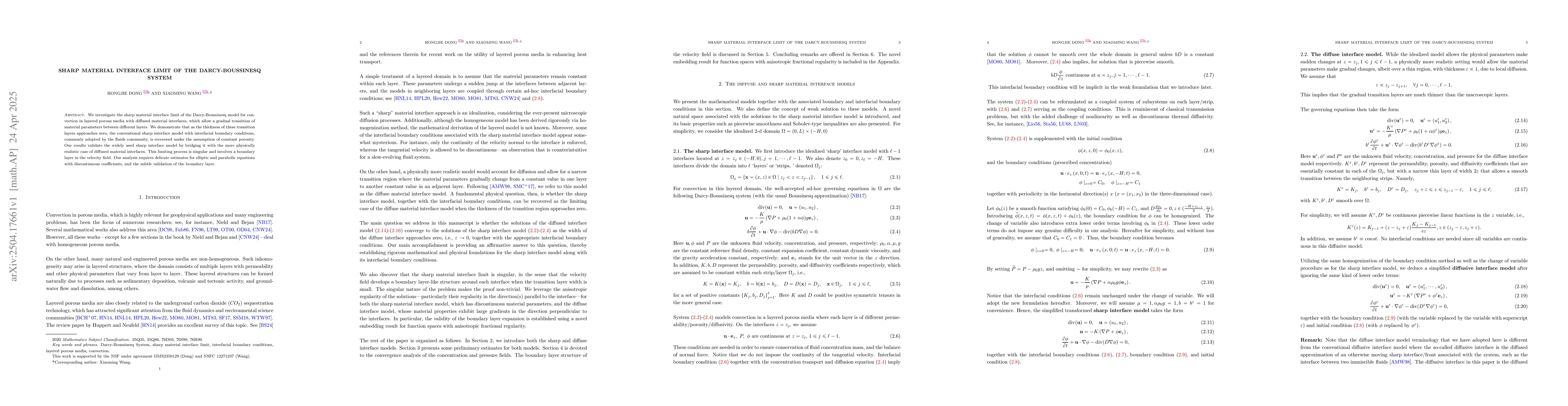 Thumbnail for Sharp Material Interface Limit of the Darcy-Boussinesq System
