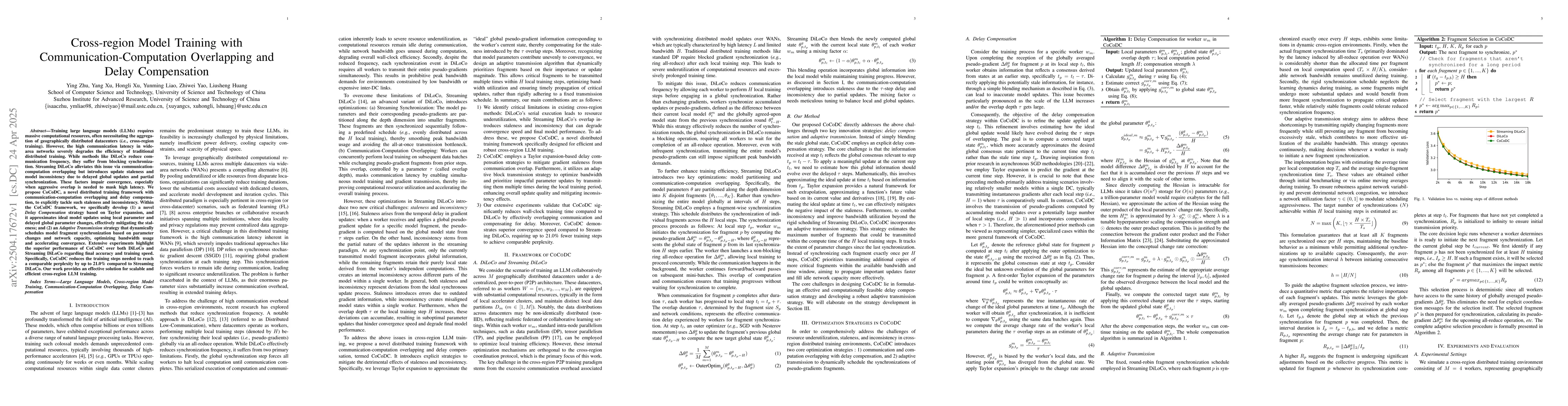 Thumbnail for Cross-region Model Training with Communication-Computation Overlapping
  and Delay Compensation