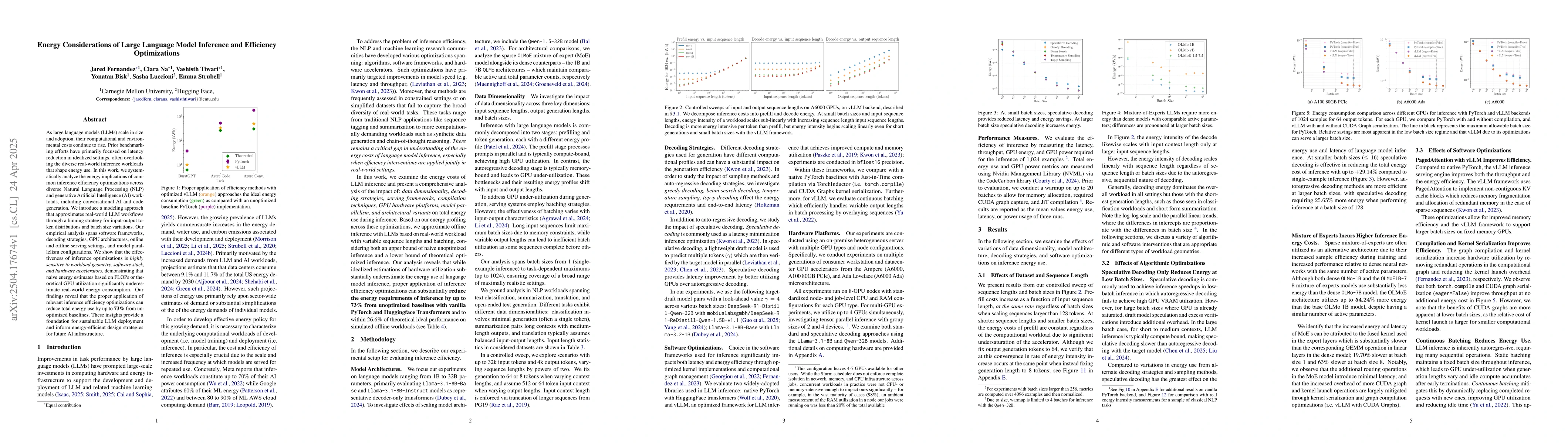 Thumbnail for Energy Considerations of Large Language Model Inference and Efficiency
  Optimizations
