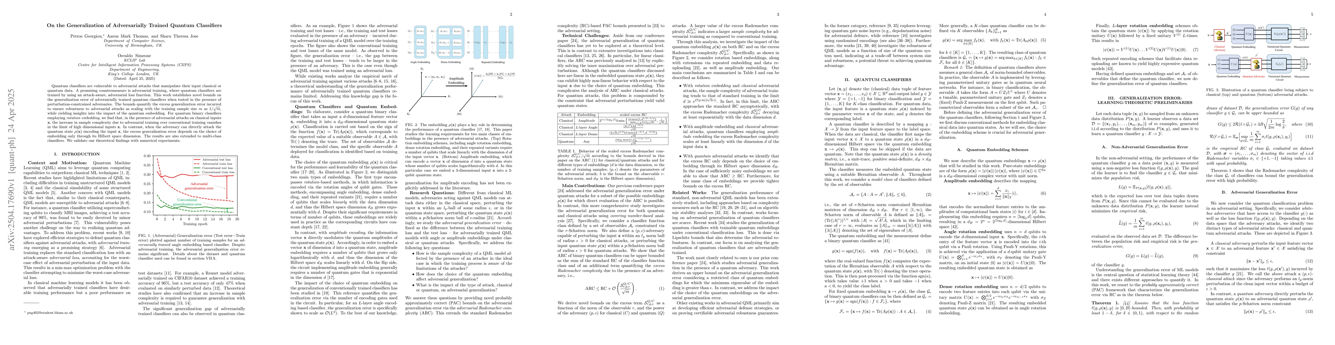 Thumbnail for On the Generalization of Adversarially Trained Quantum Classifiers