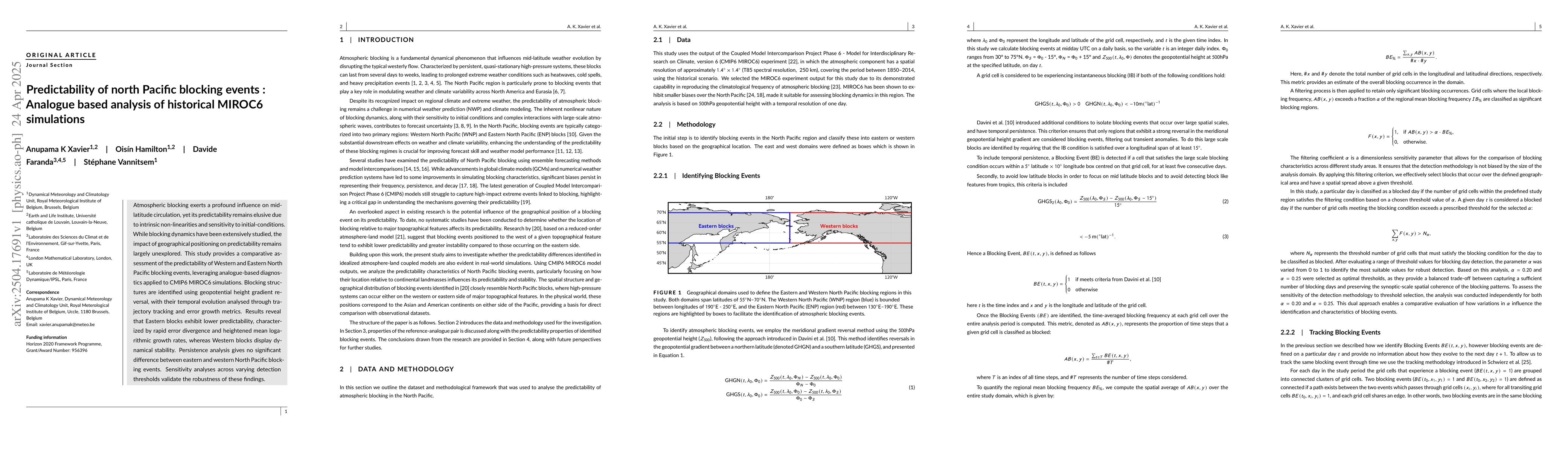 Thumbnail for Predictability of north Pacific blocking events : Analogue based
  analysis of historical MIROC6 simulations