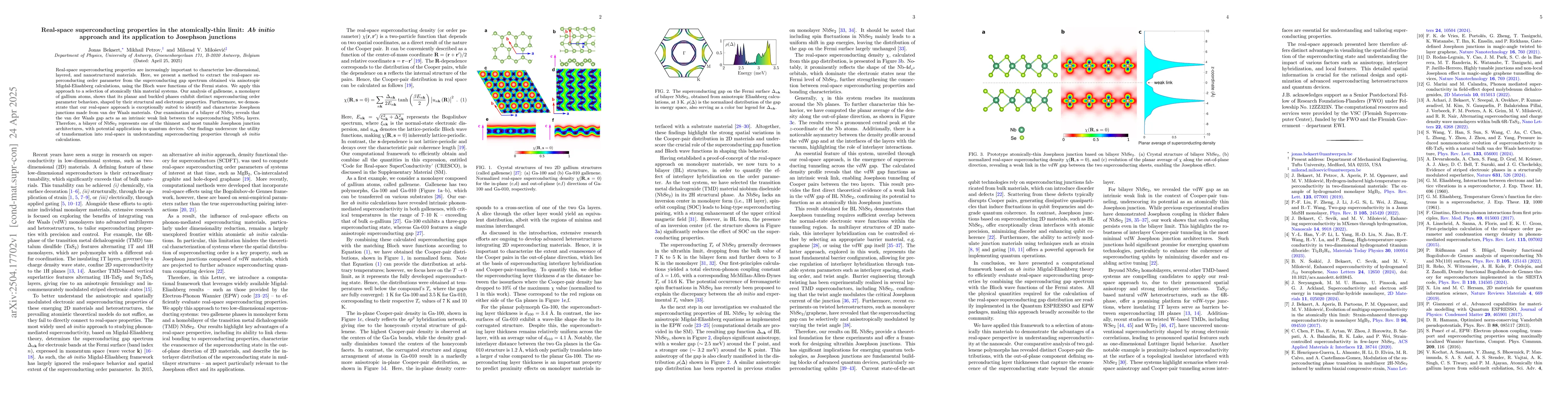 Thumbnail for Real-space superconducting properties in the atomically-thin limit: Ab
  initio approach and its application to Josephson junctions