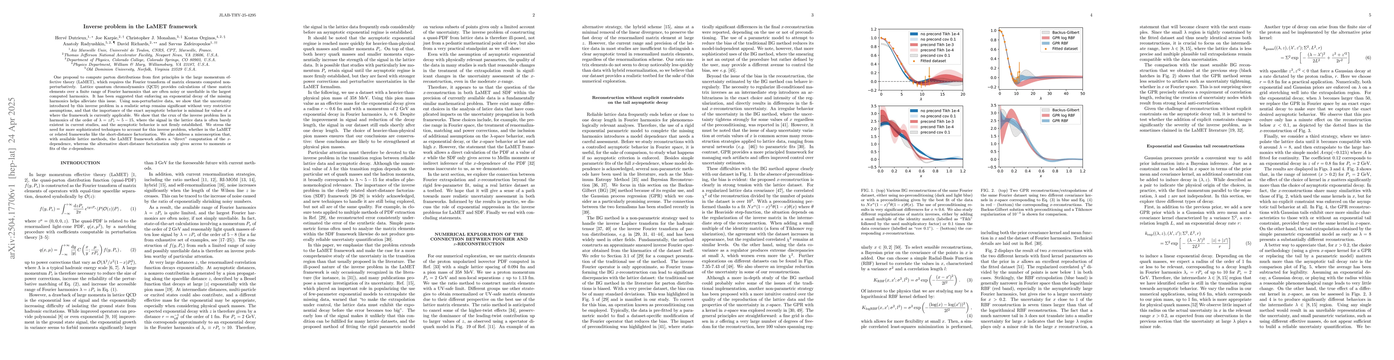 Thumbnail for Inverse problem in the LaMET framework