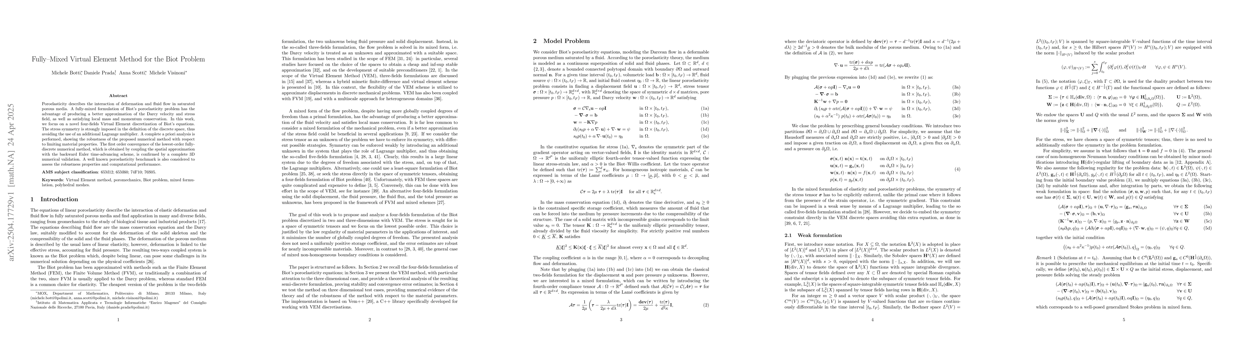 Thumbnail for Fully-Mixed Virtual Element Method for the Biot Problem