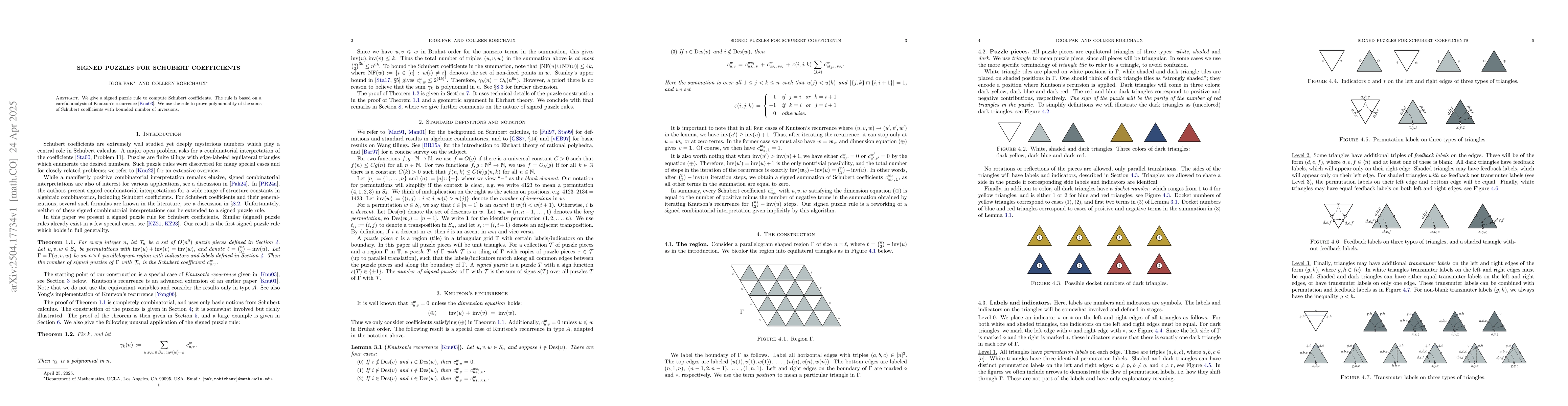 Thumbnail for Signed puzzles for Schubert coefficients