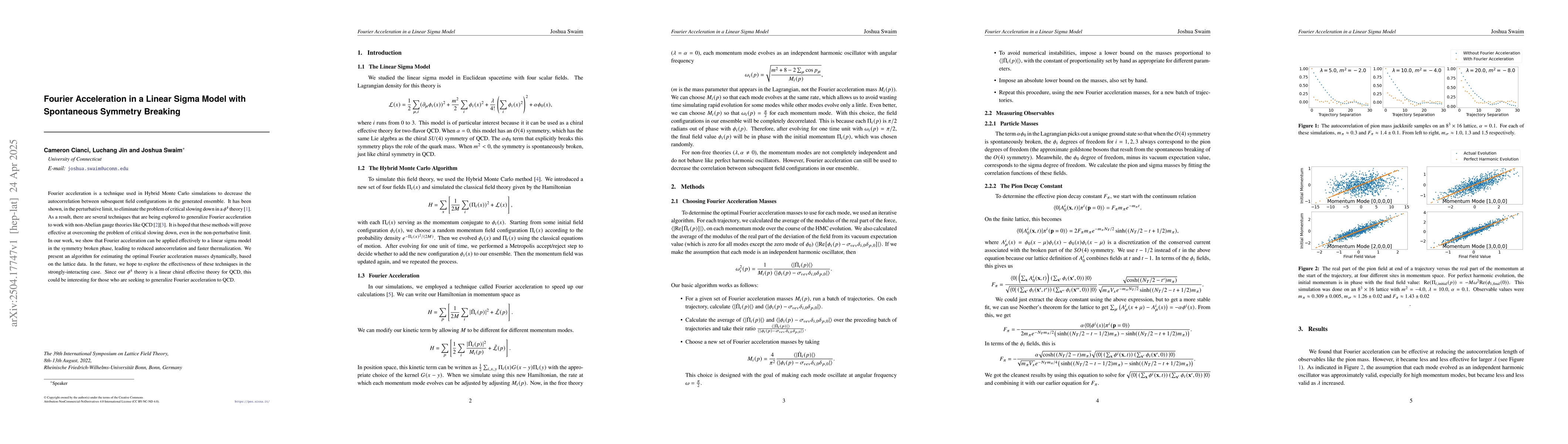 Thumbnail for Fourier Acceleration in a Linear Sigma Model with Spontaneous Symmetry
  Breaking