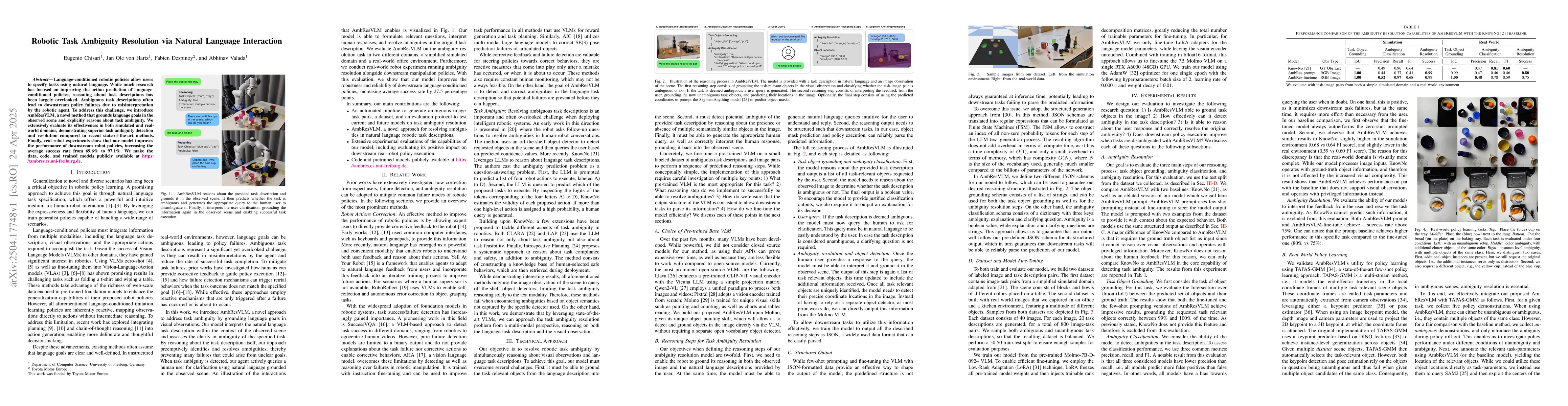 Thumbnail for Robotic Task Ambiguity Resolution via Natural Language Interaction