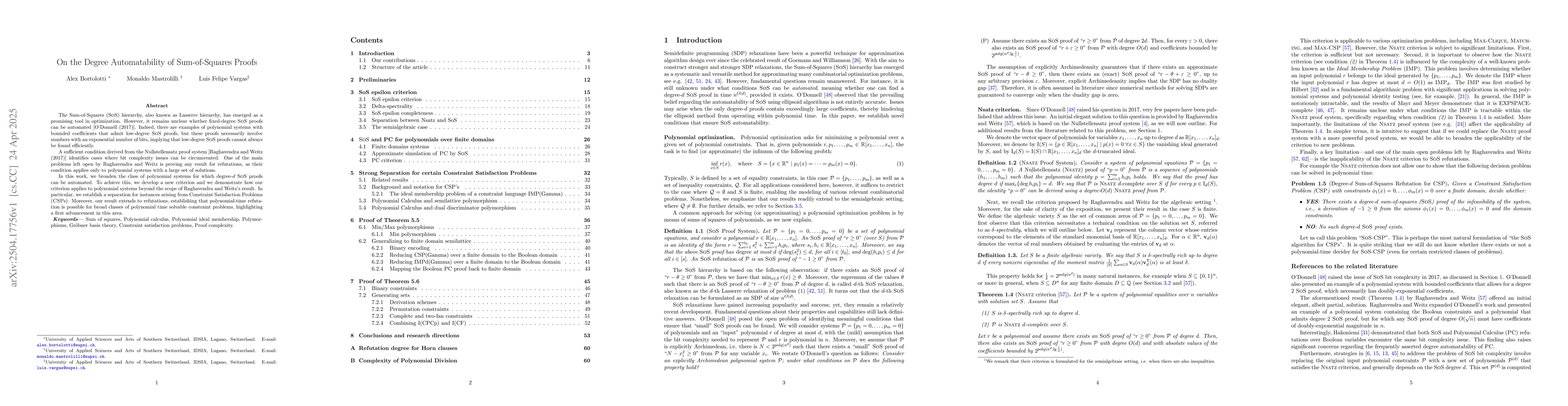 Thumbnail for On the Degree Automatability of Sum-of-Squares Proofs