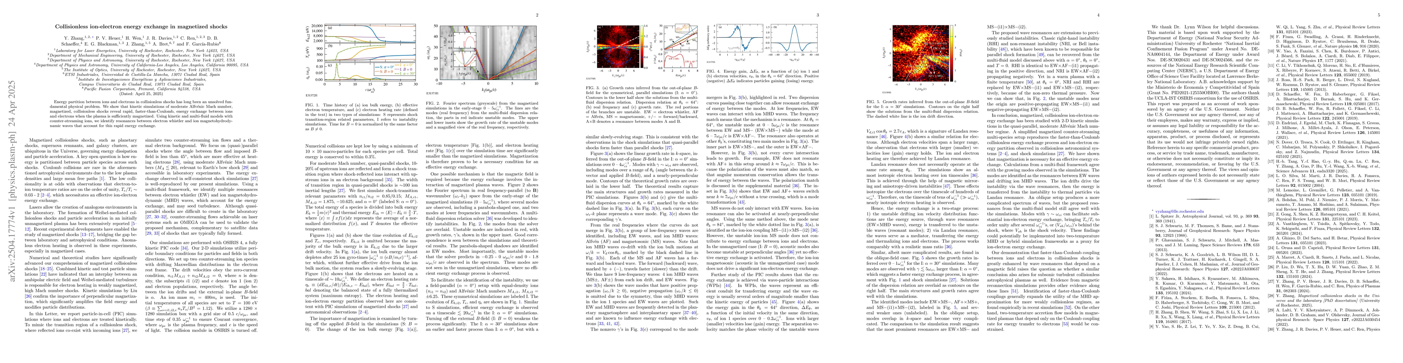 Thumbnail for Collisionless ion-electron energy exchange in magnetized shocks