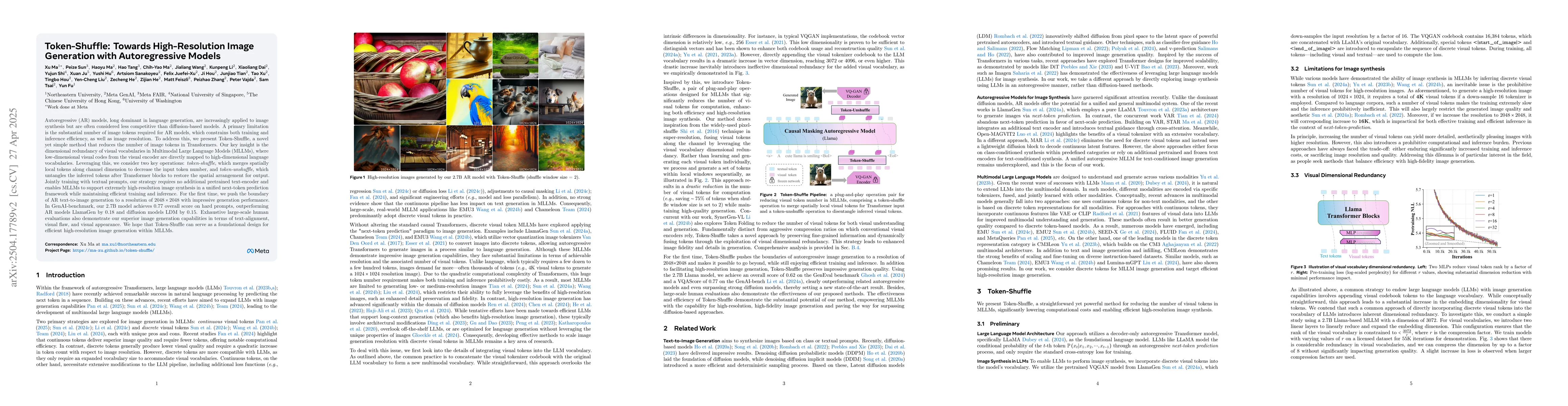 Thumbnail for Token-Shuffle: Towards High-Resolution Image Generation with
  Autoregressive Models