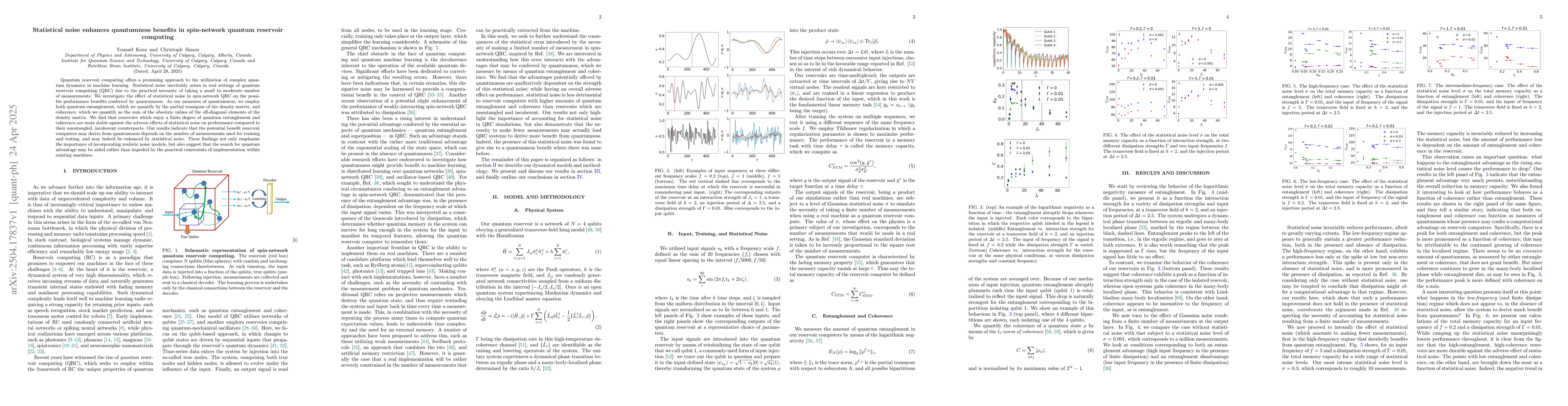 Thumbnail for Statistical noise enhances quantumness benefits in spin-network quantum
  reservoir computing