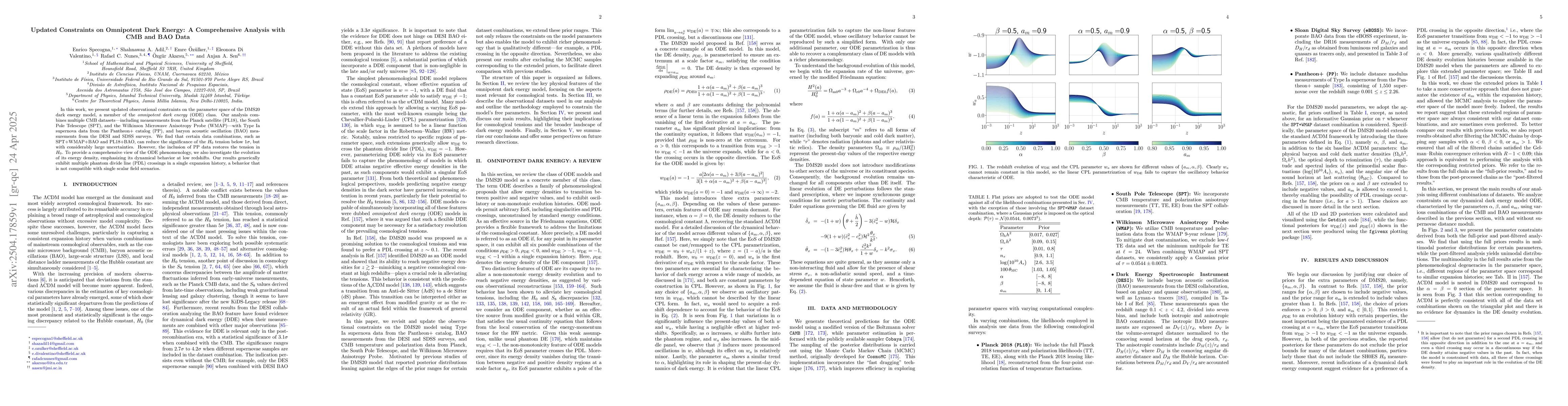 Thumbnail for Updated Constraints on Omnipotent Dark Energy: A Comprehensive Analysis
  with CMB and BAO Data